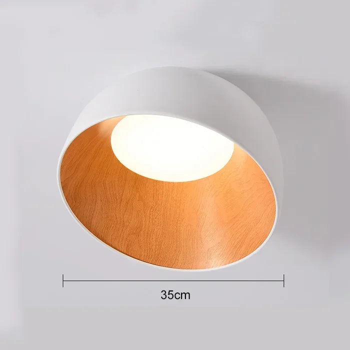 Aubrey - Lampada da soffitto in metallo nero e legno