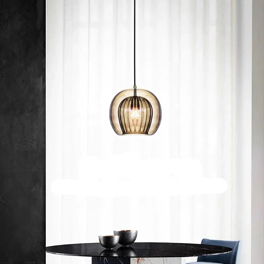 Pandra - Suspension LED en verre peint