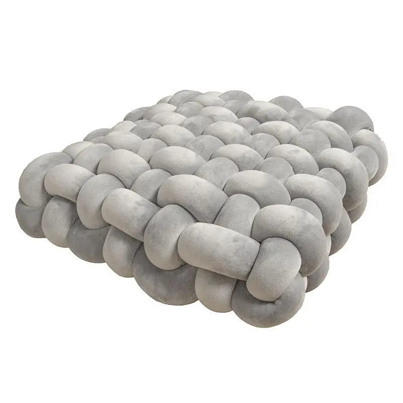 Woven Knot Square Plush Decorative Pillow - Image 4
