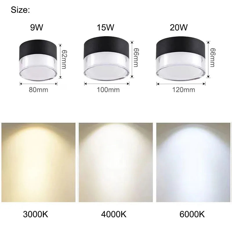 Round Flush Mount LED Ceiling Light Surface Mounted - Image 5
