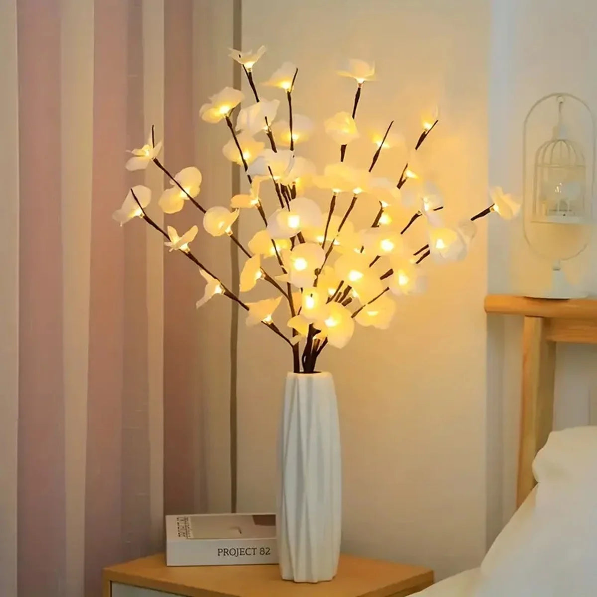 LED Orchid Branch Lighted Artificial Flowers Warm White - Image 2