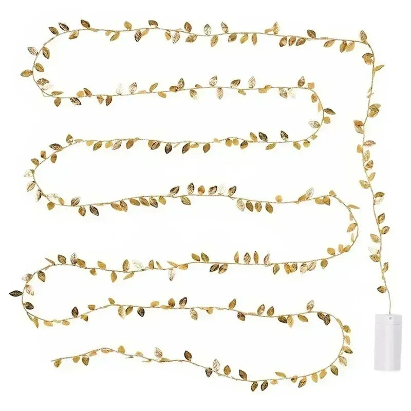 Liorow – Guirlande lumineuse LED feuilles dorées