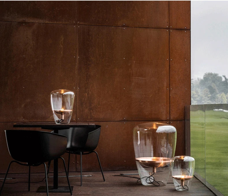 Norivelle – Lampada da tavolo scandinava in vetro con LED