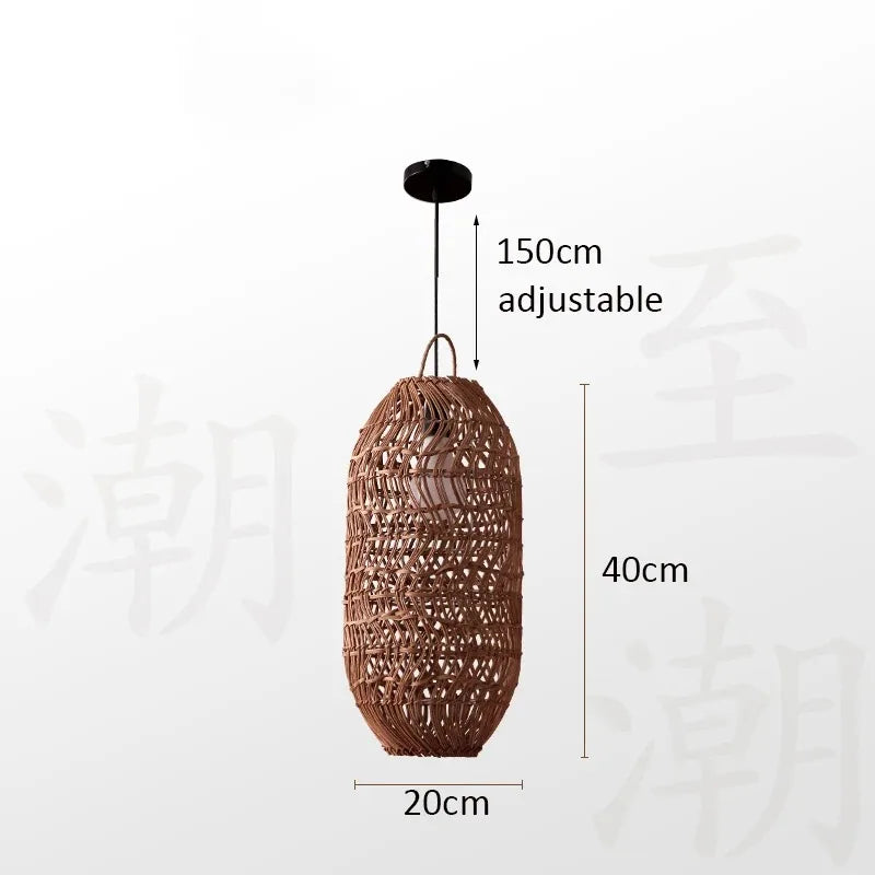 Veluné - Lampada a sospensione in rattan giapponese