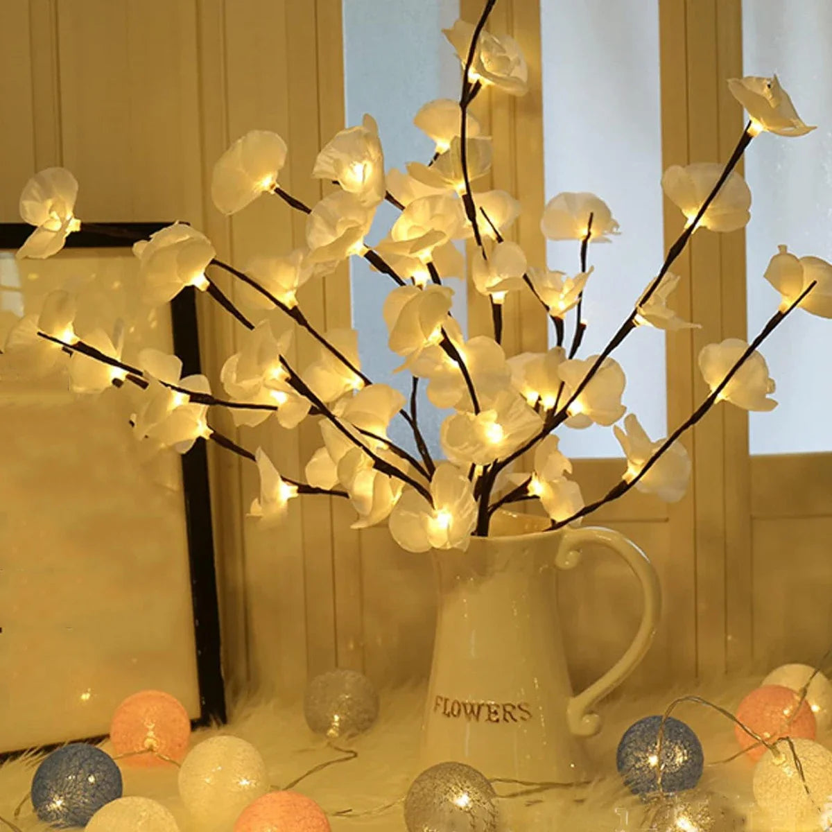 LED Orchid Branch Lighted Artificial Flowers Warm White - Image 4