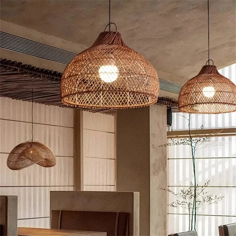 Veluné - Lampada a sospensione in rattan giapponese