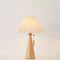 Japandi Pleated Fabric Wood Table Lamp LED