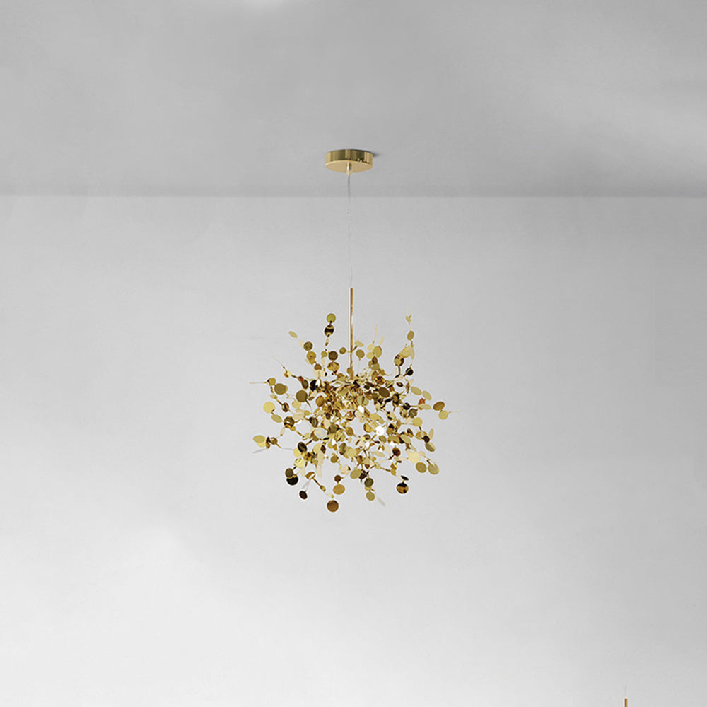 Durelia – Candelabro LED moderno con acentos dorados y plateados