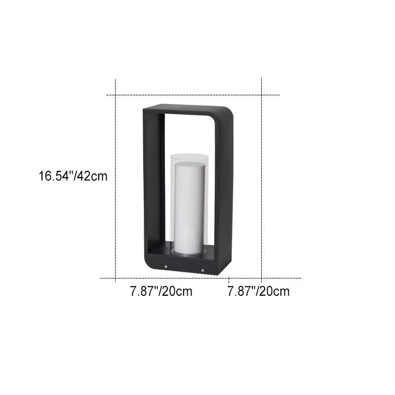 Donrain - Lampe de pelouse étanche LED cadre carré minimaliste