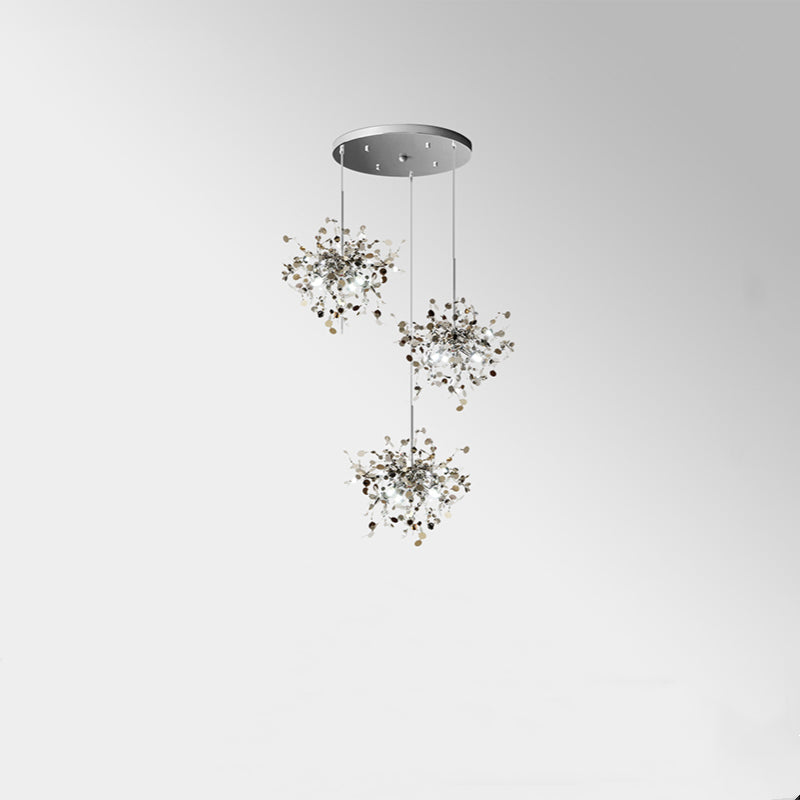 Durelia – Lampadario LED moderno con accenti oro e argento