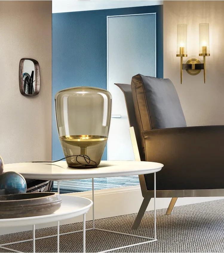 Norivelle – Lampada da tavolo scandinava in vetro con LED