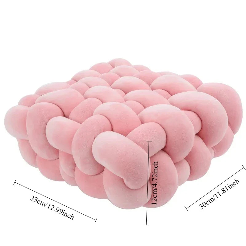 Woven Knot Square Plush Decorative Pillow - Image 11