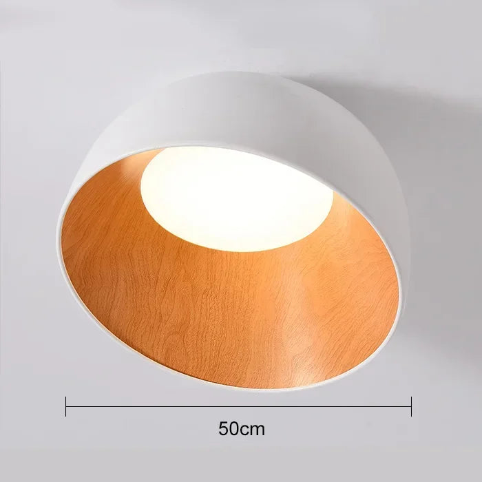 Aubrey - Lampada da soffitto in metallo nero e legno