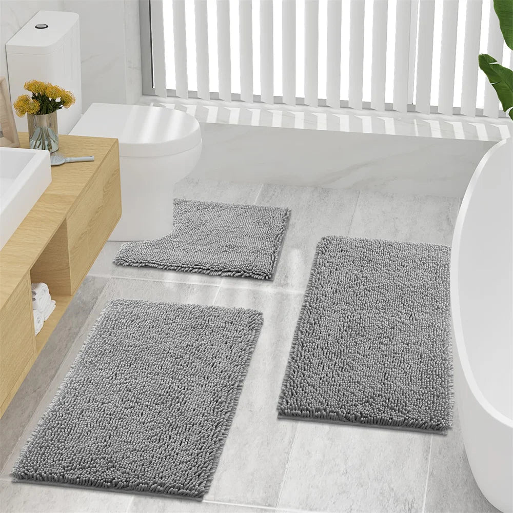 Aroselle - Tapis de bain en chenille ultra doux antidérapant et à séchage rapide  