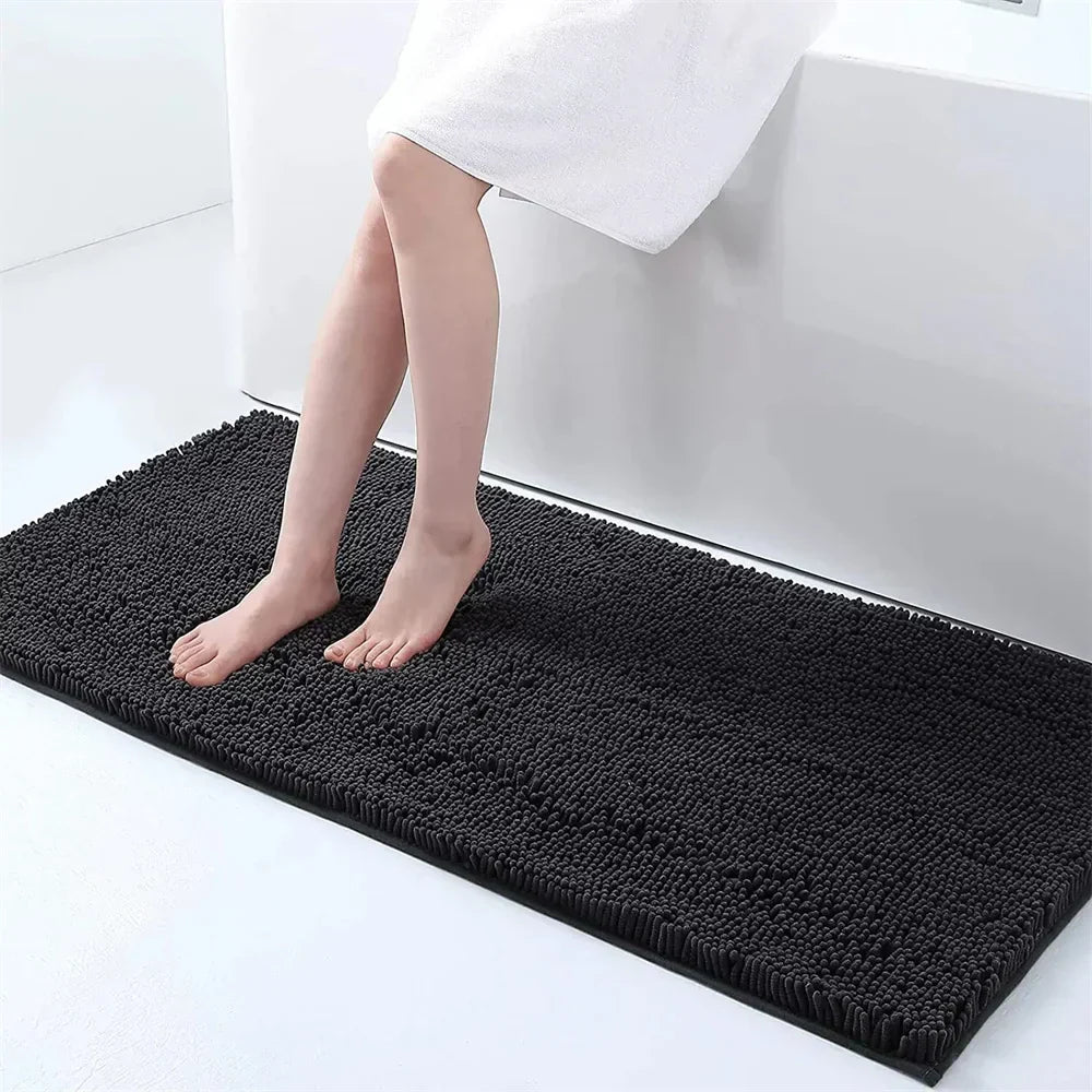 Aroselle - Tapis de bain en chenille ultra doux antidérapant et à séchage rapide  
