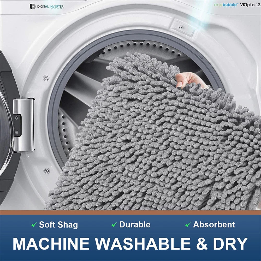 Aroselle - Tapis de bain en chenille ultra doux antidérapant et à séchage rapide  