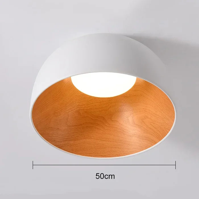 Aubrey - Lampada da soffitto in metallo nero e legno