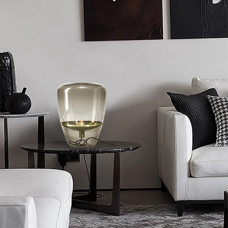 Norivelle – Lampada da tavolo scandinava in vetro con LED