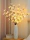 Ramo di orchidea artificiale illuminato con LED, luce bianca calda