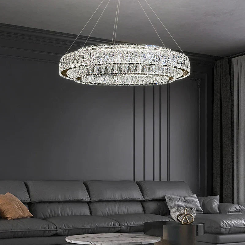 Buralisse - Lampadario ad anello LED in cristallo