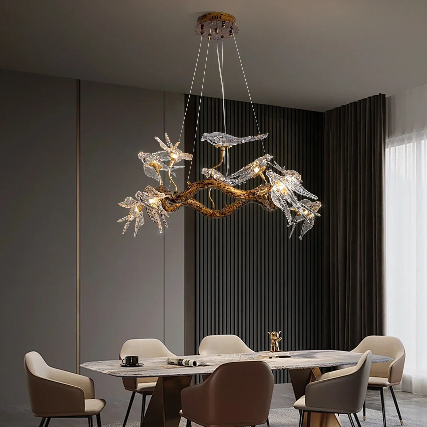 Sylverra - Suspension lustre branche d’hirondelle