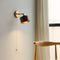 Nordivane – Applique da parete scandinava in ottone e legno, 1 luce