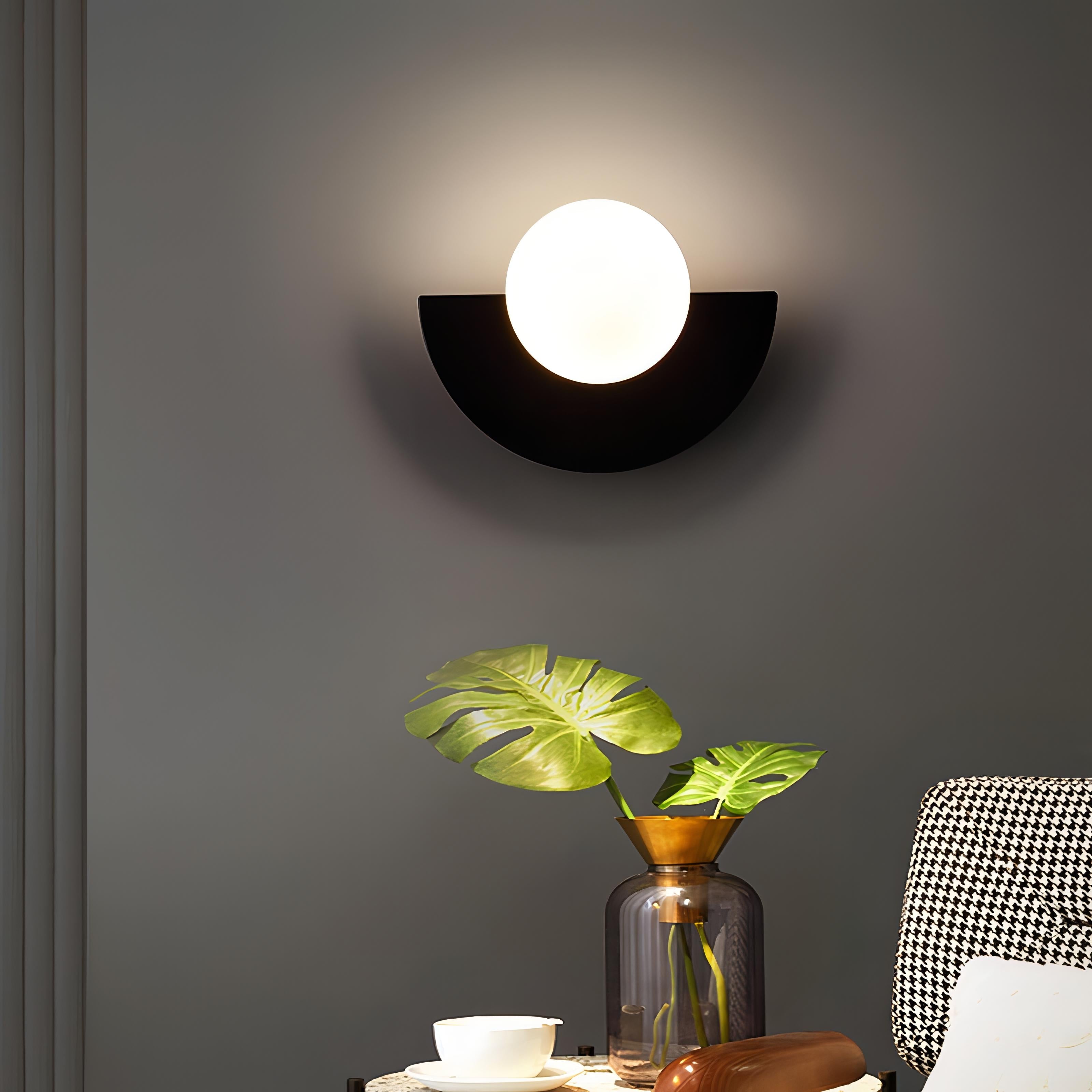Scandinavian Semicircle LED Wall Sconce Integrated Light - Image 2