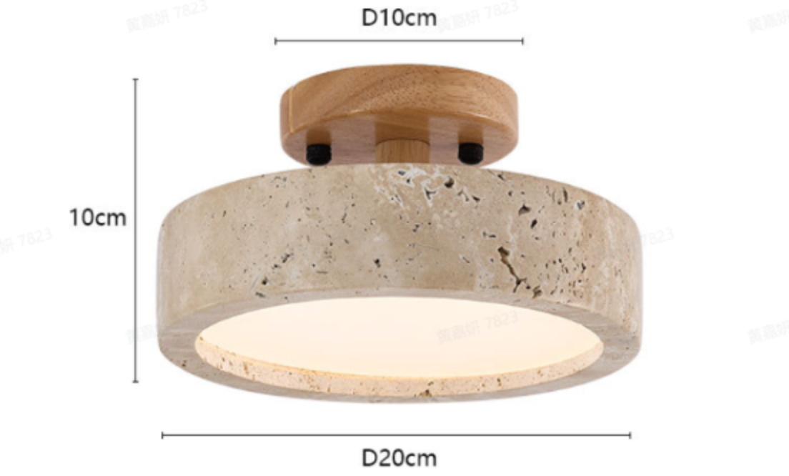 Travara - Lampada da soffitto in travertino LED