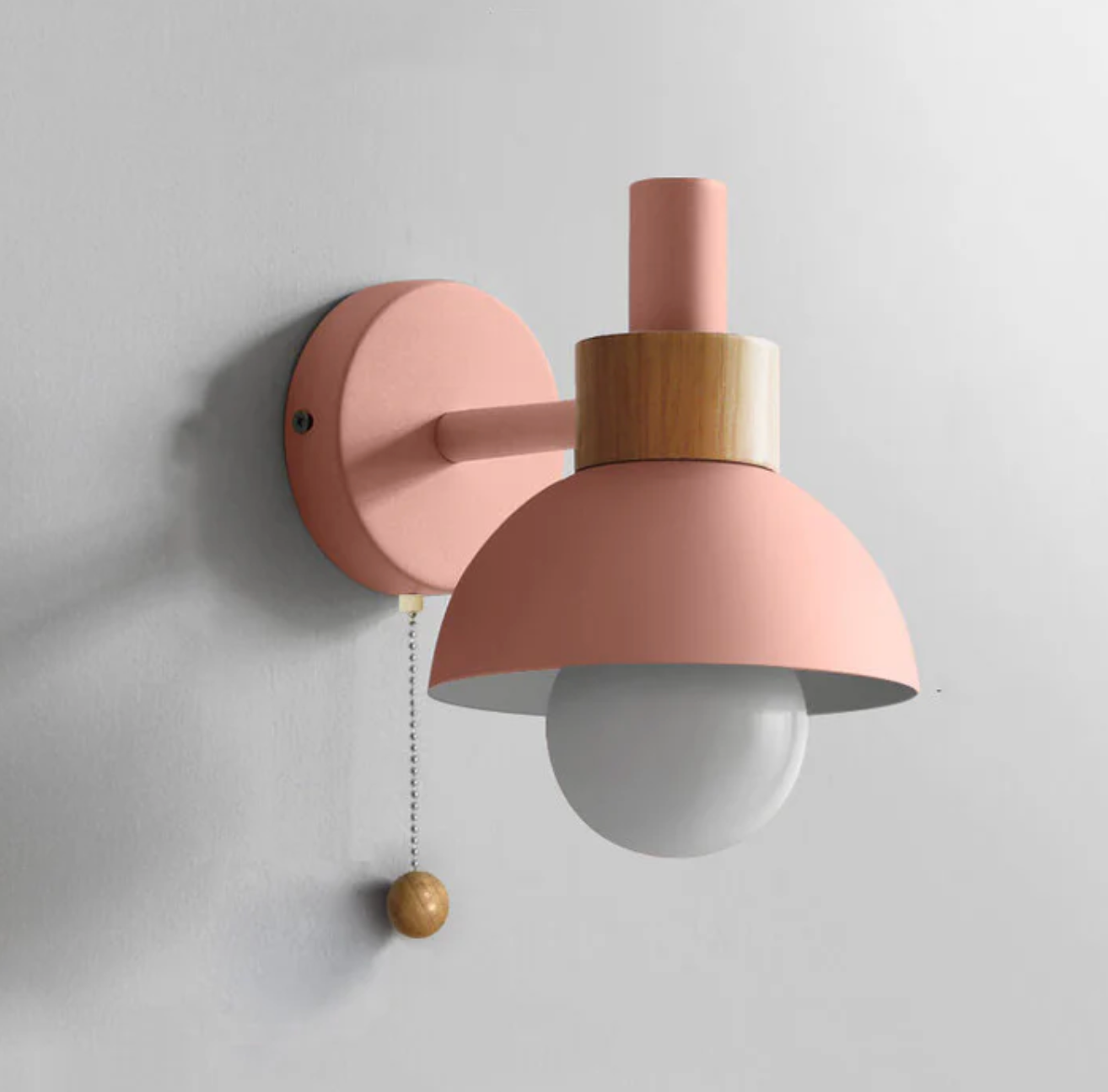 Colme - Lampada da parete in legno con catena a tirante