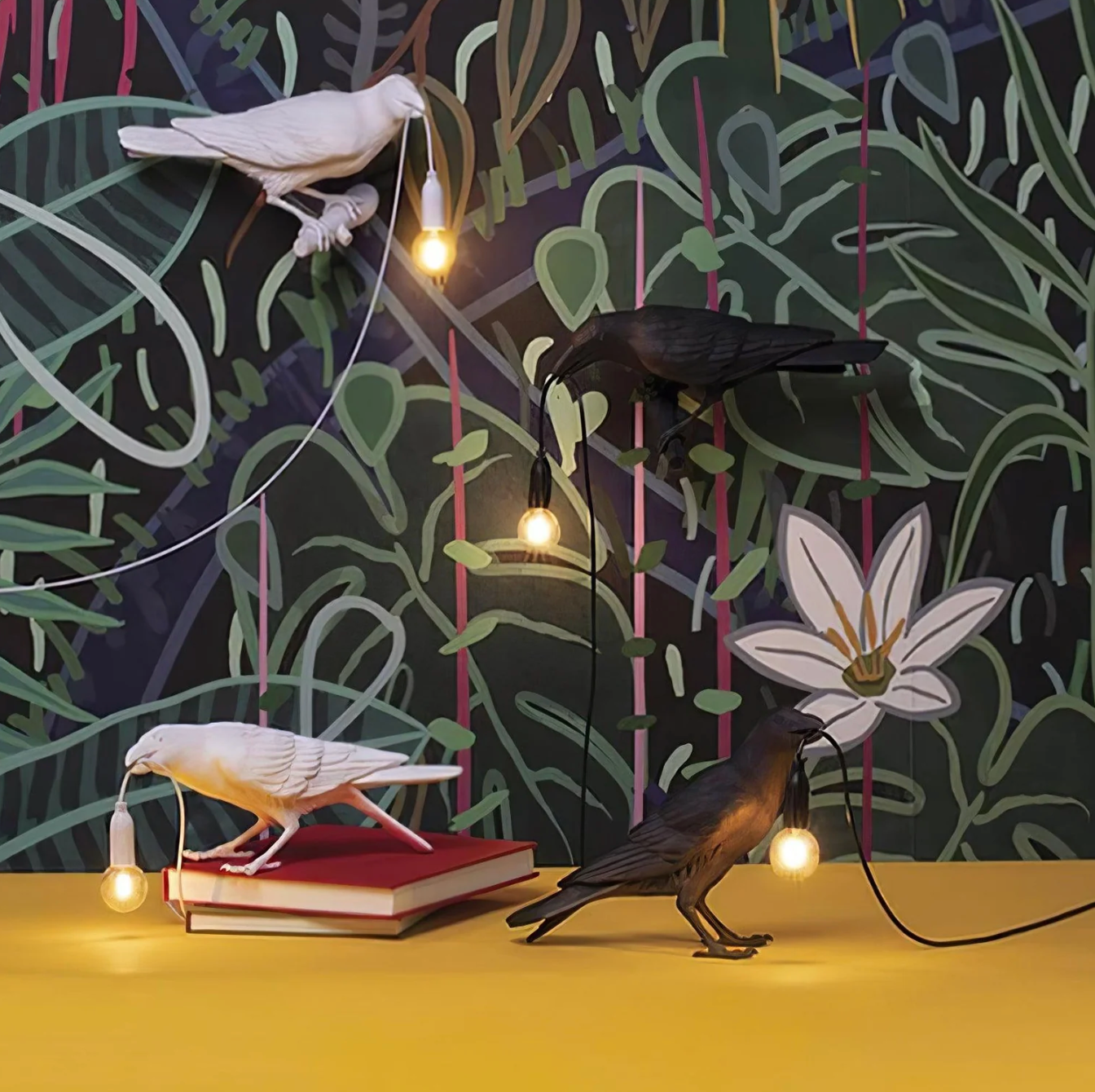 Corvane - Lampe de table oiseau