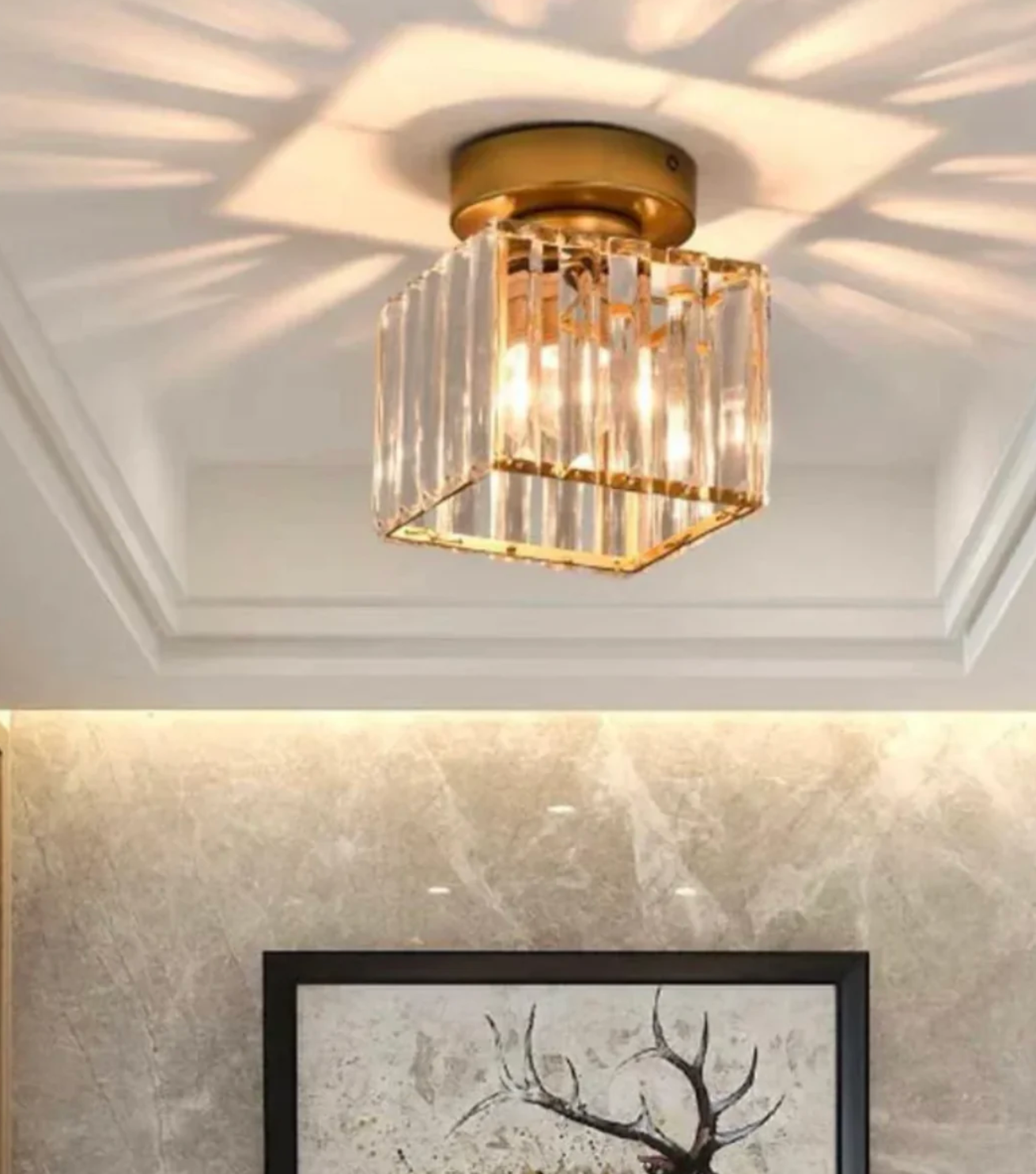 Diora - Lampada da soffitto a plafoniera in cristallo