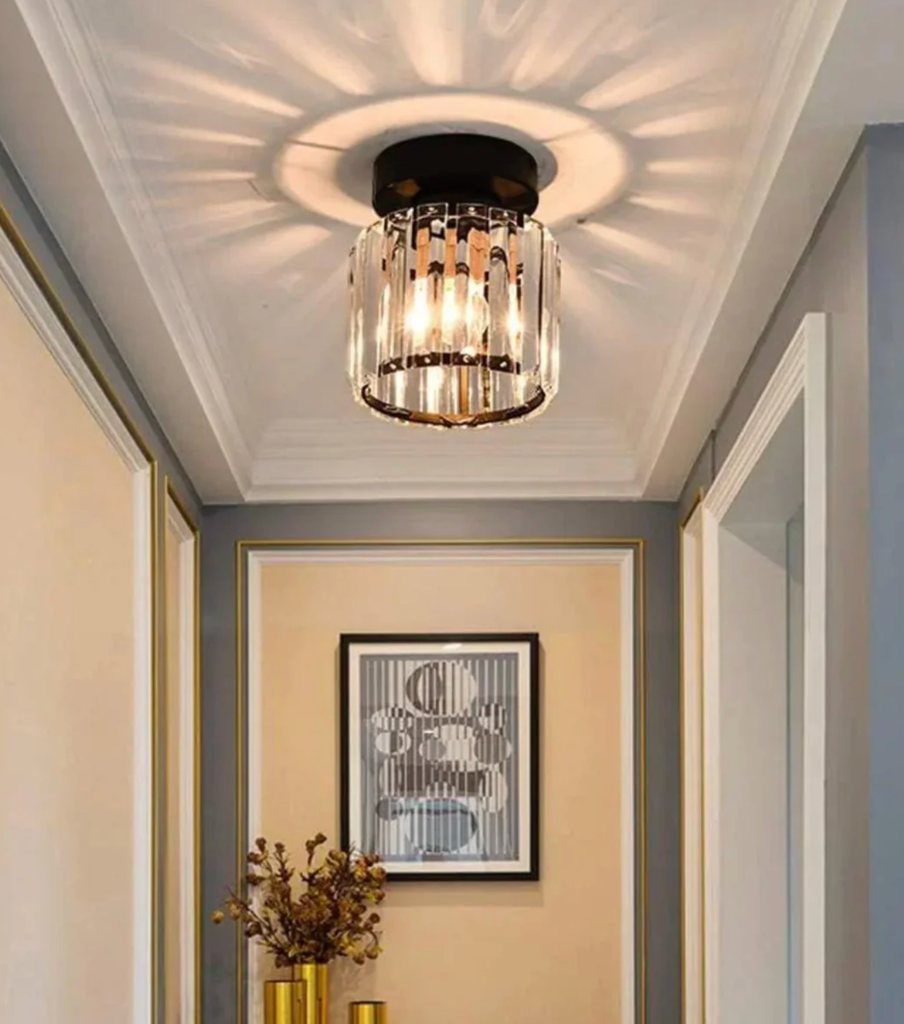 Diora - Lampada da soffitto a plafoniera in cristallo