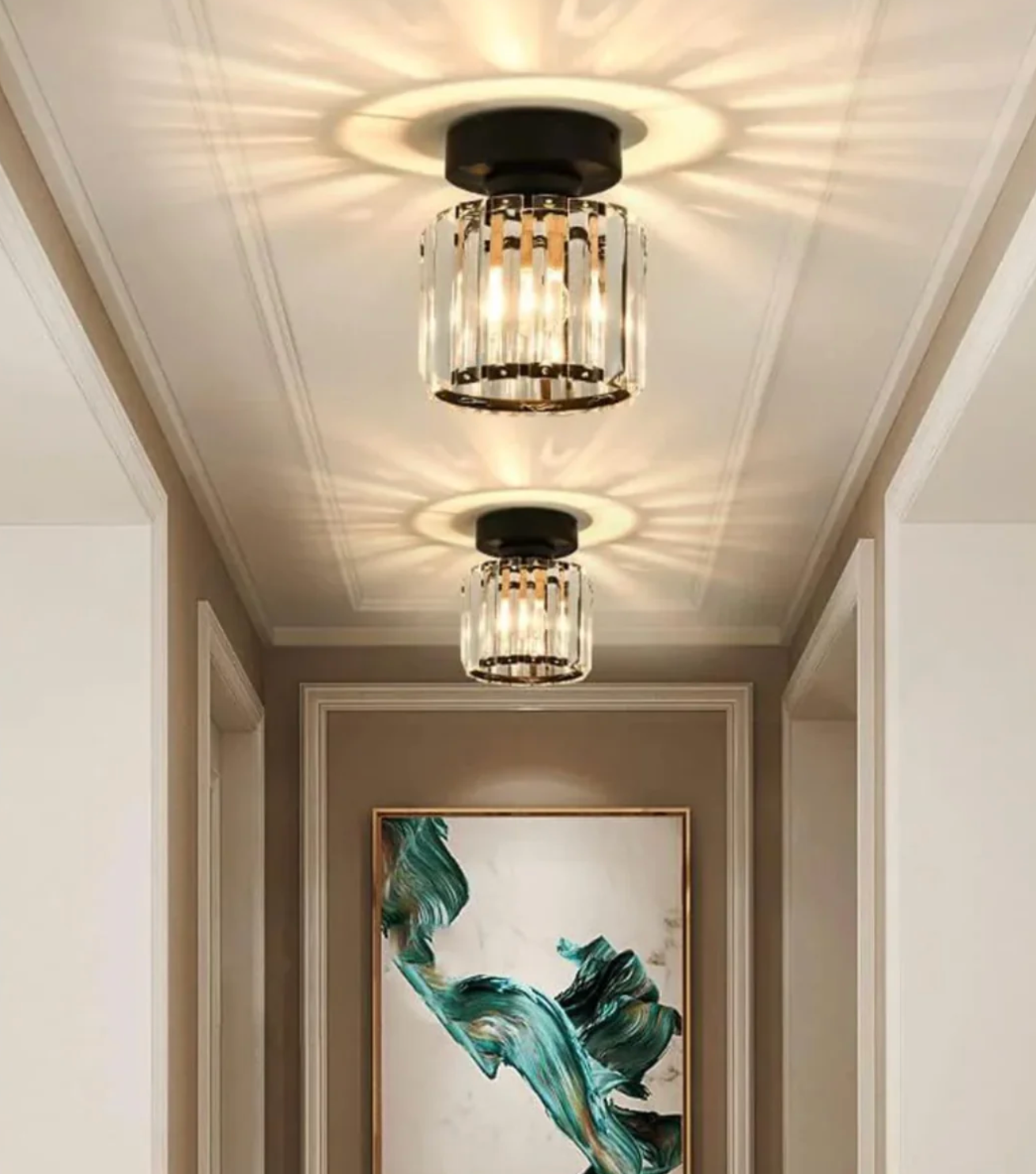 Diora - Lampada da soffitto a plafoniera in cristallo