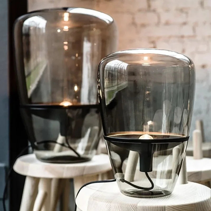 Norivelle – Lampada da tavolo scandinava in vetro con LED