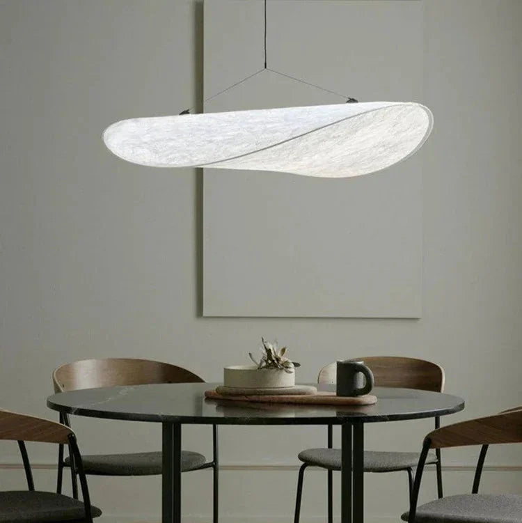 Japanese Silk Pendant Light Handmade Wabi Sabi Chandelier - Image 8