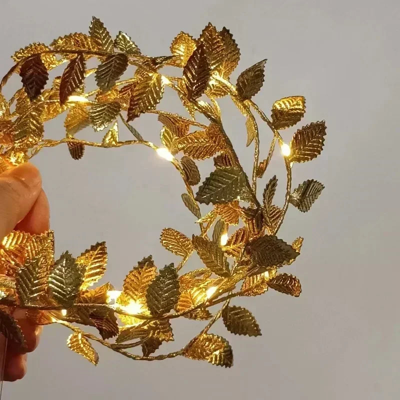 Liorow – Guirlande lumineuse LED feuilles dorées
