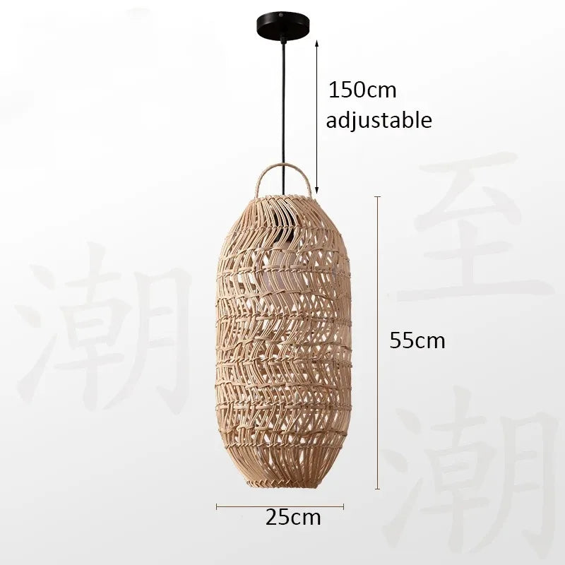 Veluné - Lampada a sospensione in rattan giapponese