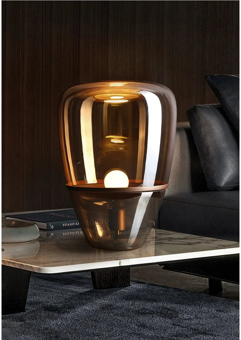 Norivelle – Lampada da tavolo scandinava in vetro con LED