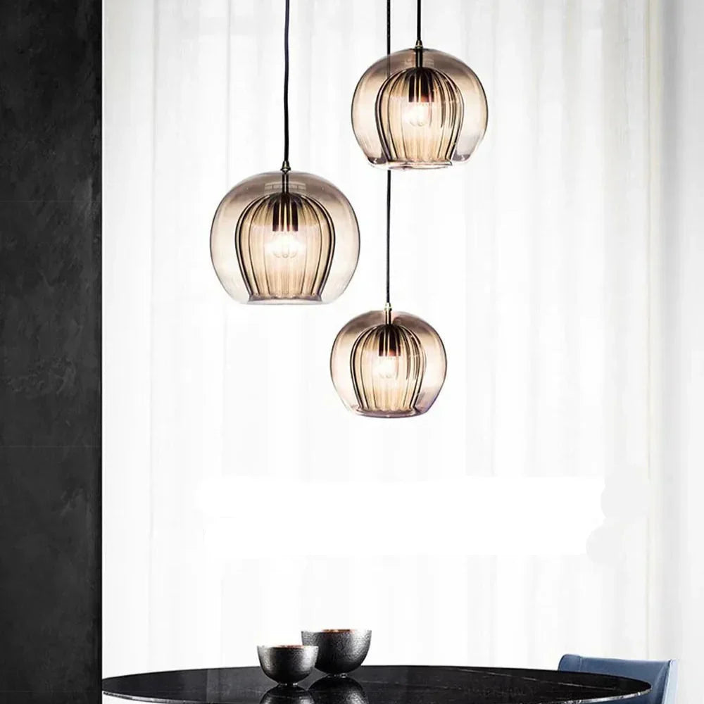 Pandra - Suspension LED en verre peint
