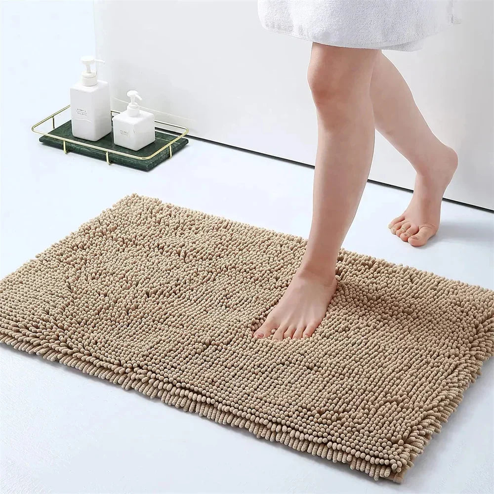 Aroselle - Tapis de bain en chenille ultra doux antidérapant et à séchage rapide  