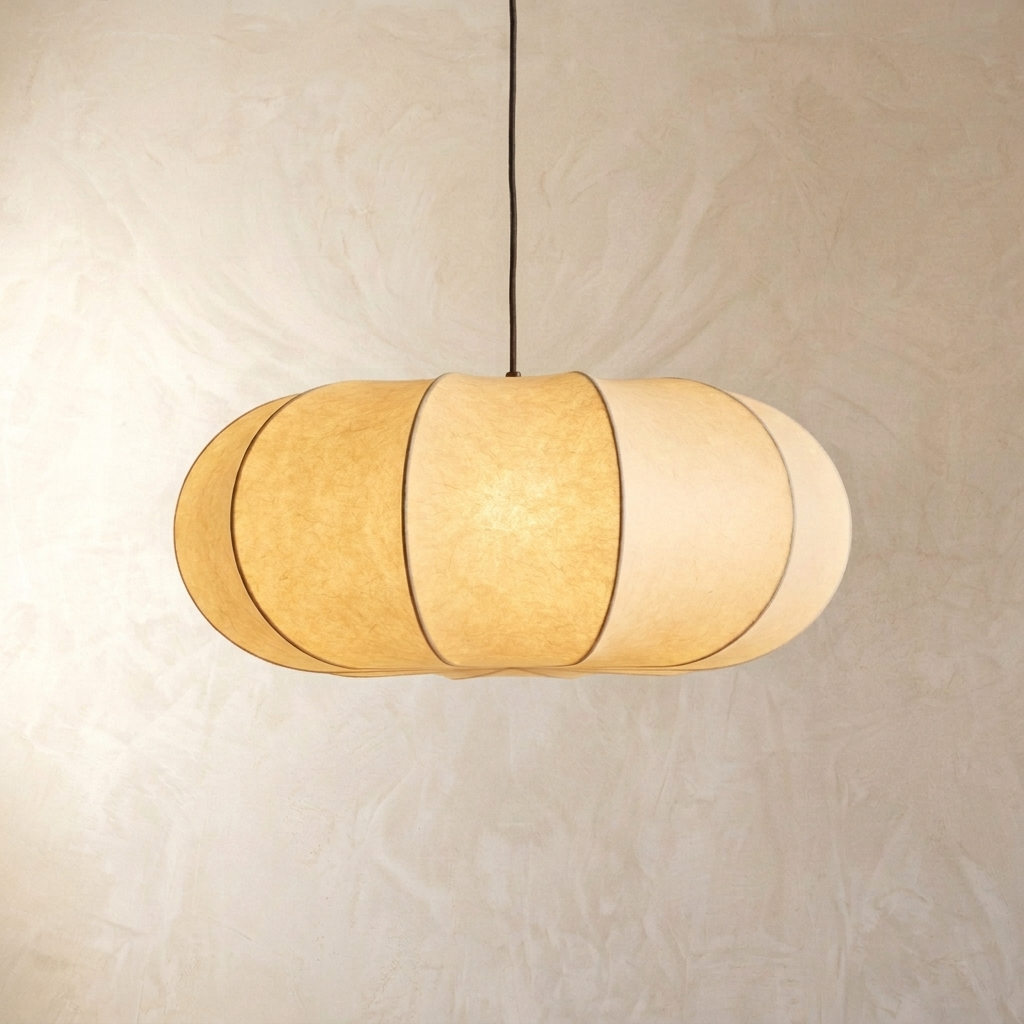 Japandi Silk Pendant Light Wabi-Sabi Minimalist Ceiling Lamp