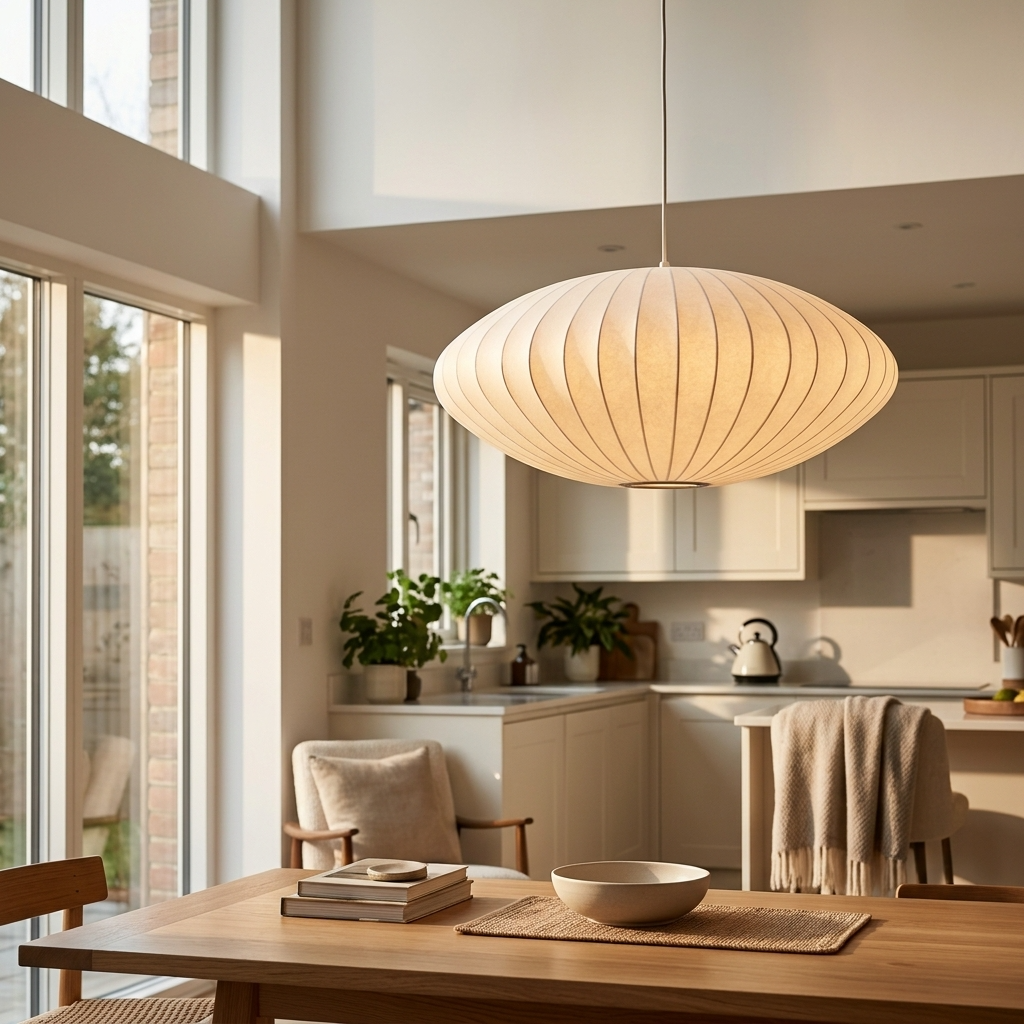 Wabi Sabi Silk Pendant Light Japandi Minimalist Ceiling Lamp - Image 2