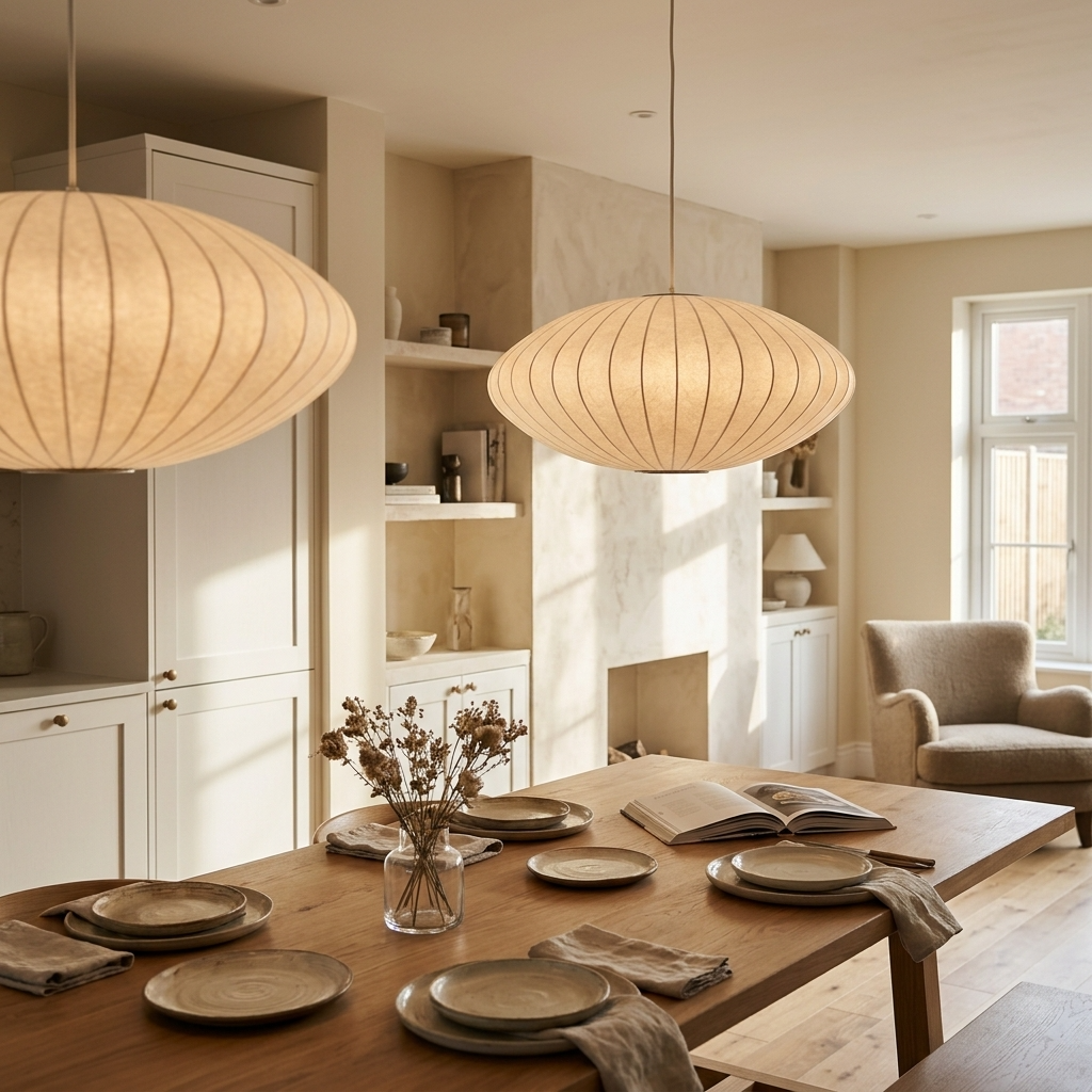 Wabi Sabi Silk Pendant Light Japandi Minimalist Ceiling Lamp - Image 3