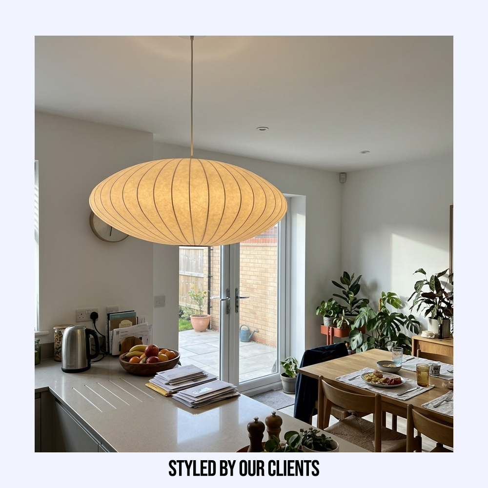 Wabi Sabi Silk Pendant Light Japandi Minimalist Ceiling Lamp - Image 4