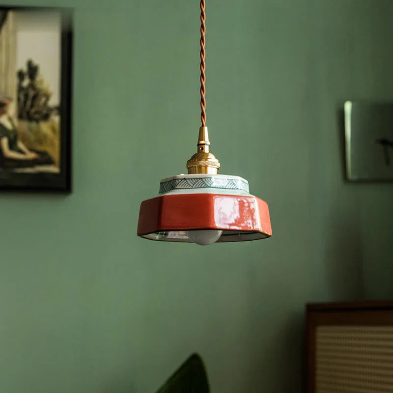 Sonvera - Lampada a Sospensione in Ceramica con Finitura Rame