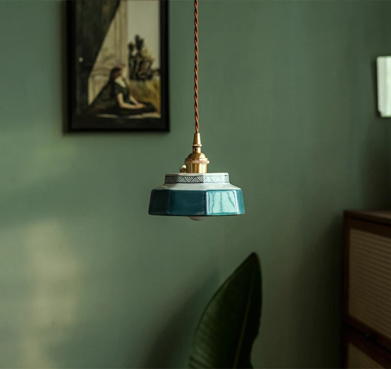 Sonvera - Lampada a Sospensione in Ceramica con Finitura Rame
