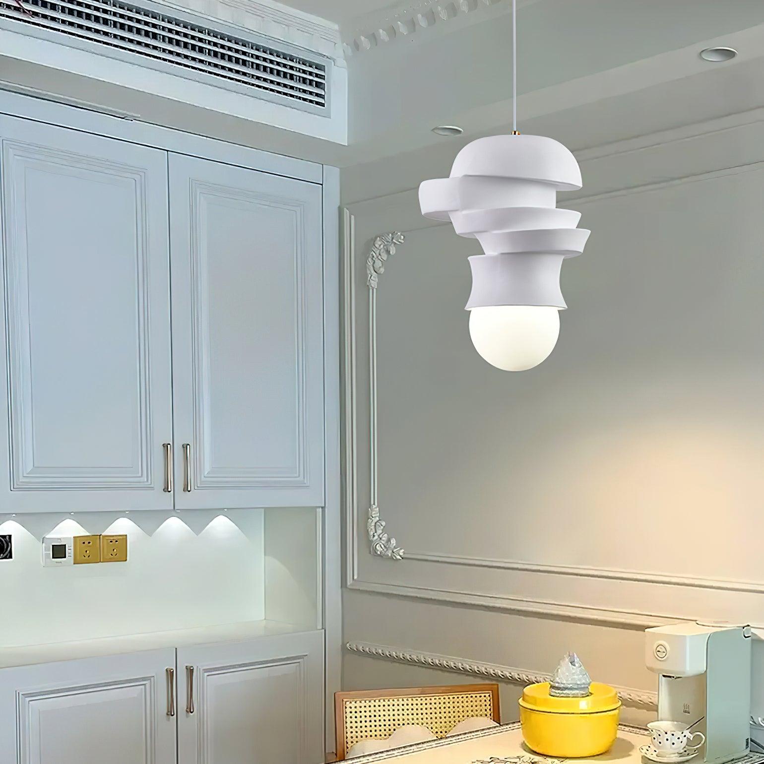 Zelireth - Lampada a sospensione artistica in resina e vetro