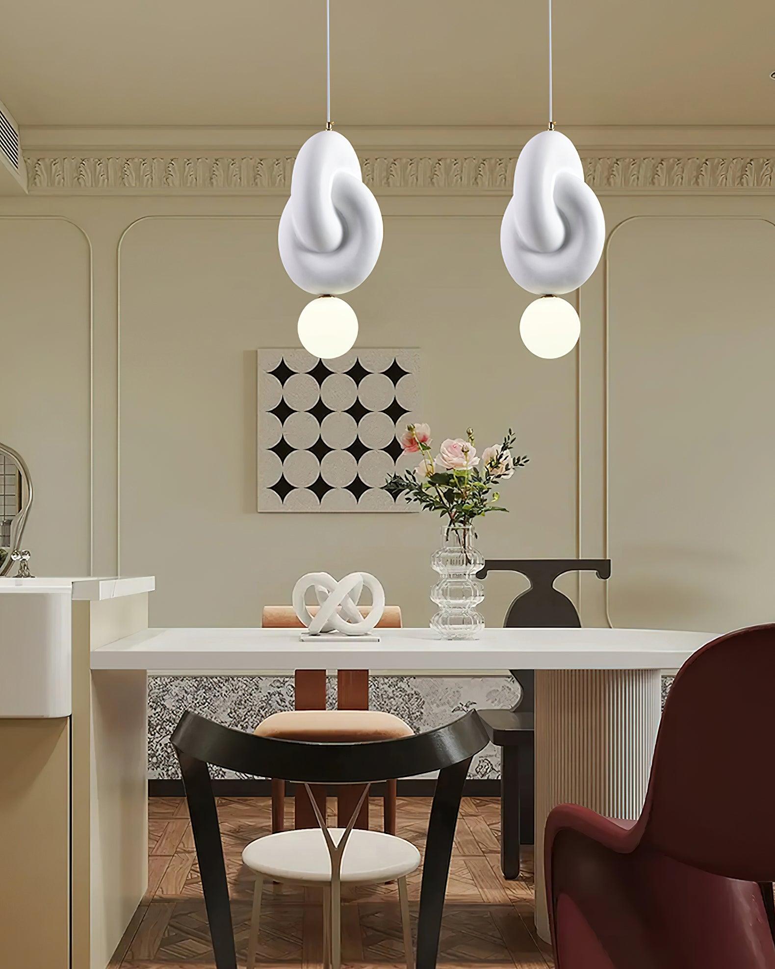 Zelireth - Lampada a sospensione artistica in resina e vetro