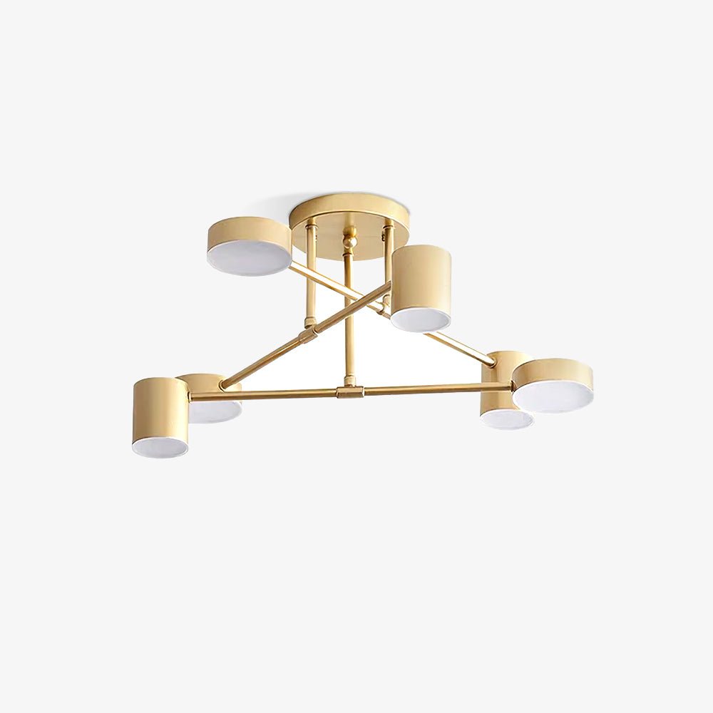 Nivora - Plafonnier globe Sputnik en laiton LED 6 lumières