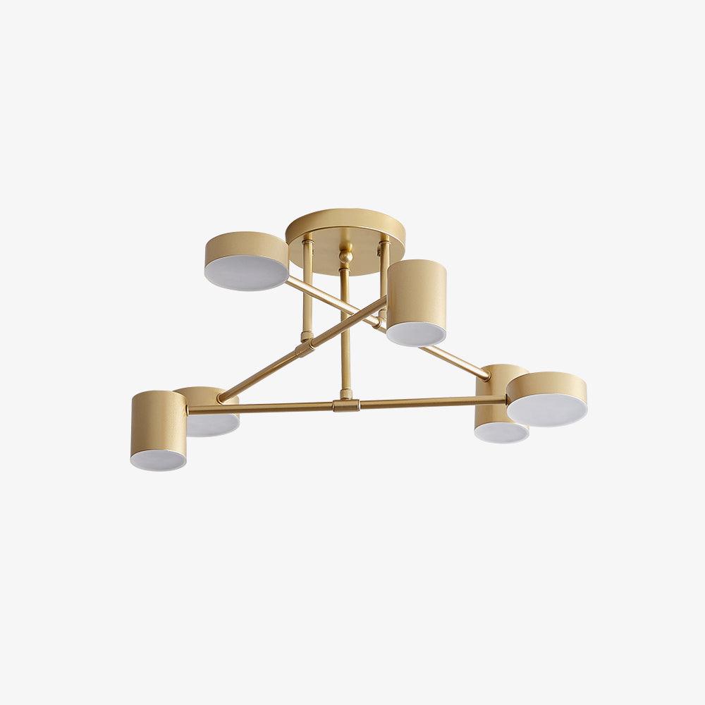 Nivora - Plafonnier globe Sputnik en laiton LED 6 lumières